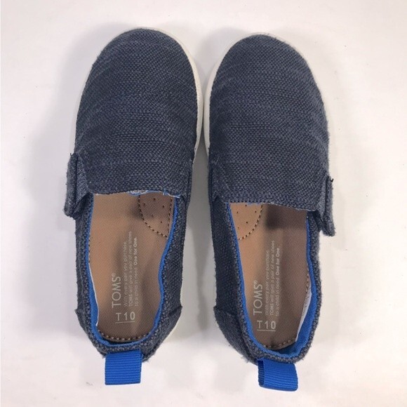TOMS Youth Avalon Slip On Sneakers  / Navy & White / Shoe Size 10 T (Youth) - Picture 7 of 10